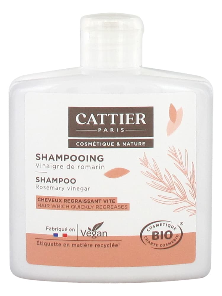 Cattier Shampoing Cheveux Regraissant Rapidement Vinaigre de Romarin Bio 250 ml